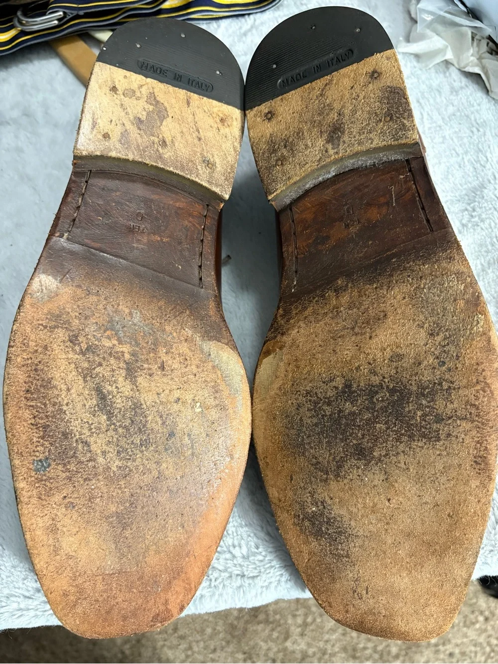 Sandro Moscoloni Men's Cognac Brown Leather Lace-Up Oxfords
